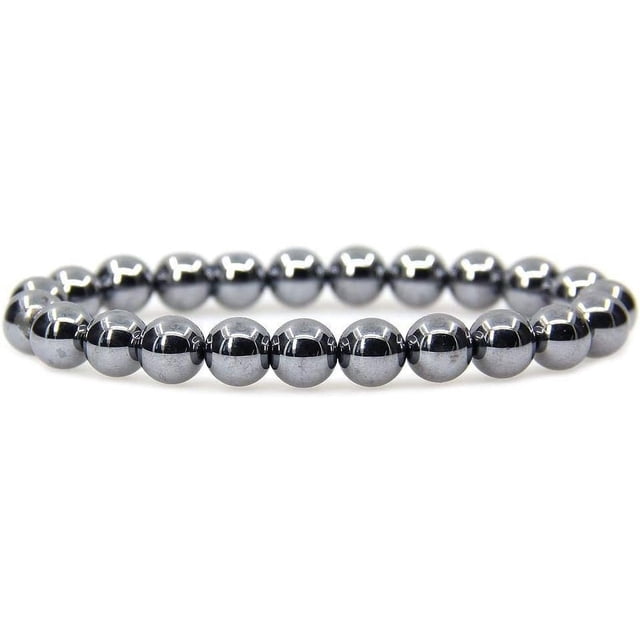 Bracelet Extensible Unisexe en Perles Rondes de 8 mm en Jaspe Térahertz Naturel 7 Pouces