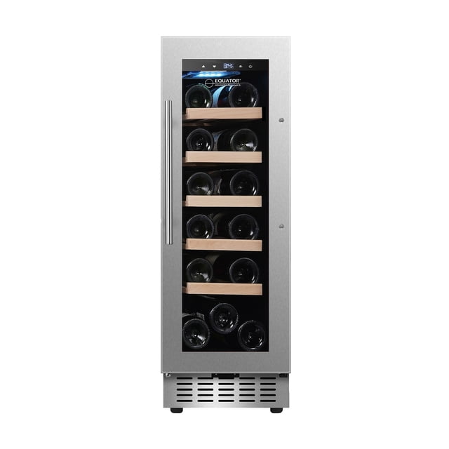 Equator Réfrigérateur à Vin 18 Bouteilles Noir Autonome/encastrable 7 Couleurs DEL 110 V