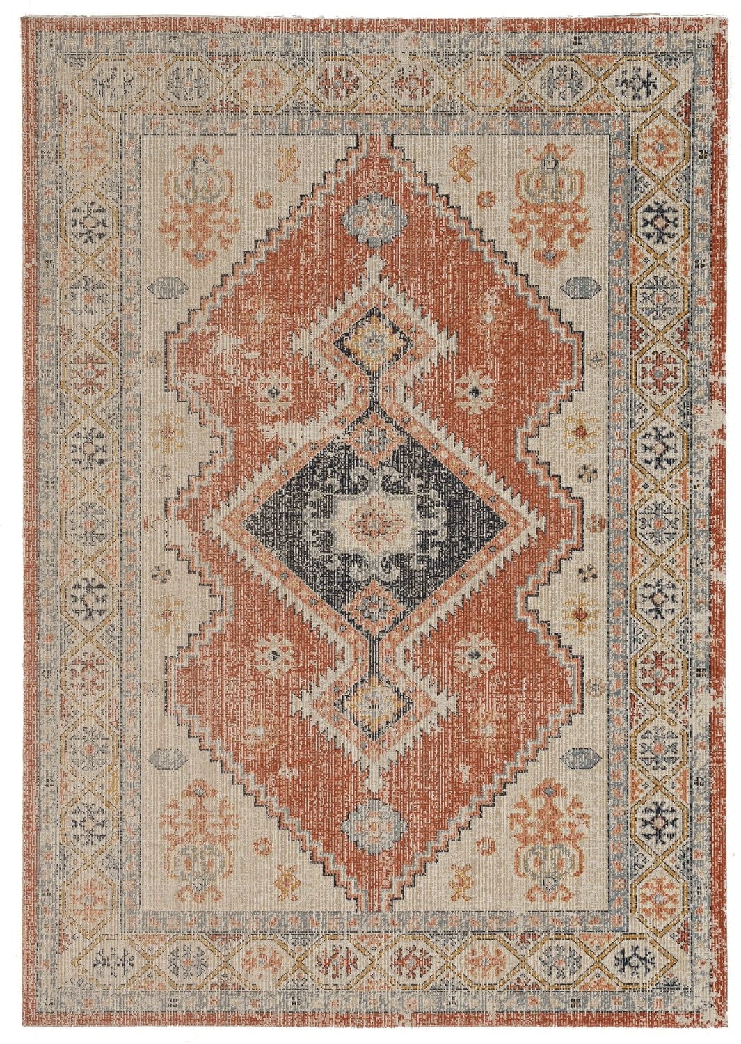 Tapis d'appoint Grand Zéro Lofton ivoire et rouille de 3 pi x 5 pi