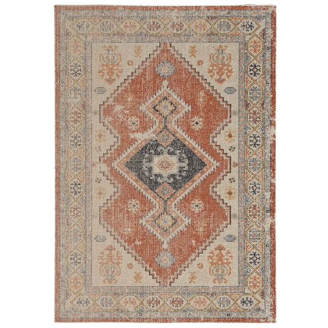 Great Zero Lofton Ivory & Rust 2' x 3' Accent Rug