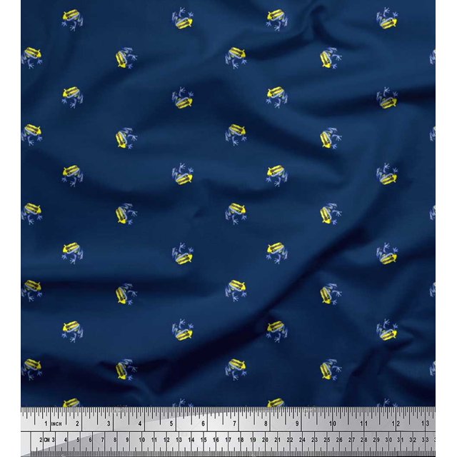 Soimoi Georgette Viscose Fabric Frog Animal Decor Fabric Printed Yard 42 Inch Wide