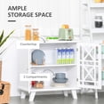 thumbnail image 4 of HOMCOM Storage Cabinet with Fretwork Doors Shelf Modern Sideboard Buffet, 4 of 10