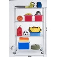 thumbnail image 3 of TRINITY EcoStorage™ 4-Tier Wire Shelving Rack | 48" X 18" X 72" | Nsf | Includes Wheels | Chrome, 3 of 9
