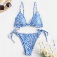 thumbnail image 1 of Two Piece Swimsuit Women Print Two Piece Retro Halter Ruched High Waist Print Bikini Set Swimsuit Girls on Clearance, 1 of 8