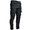 thumbnail image 2 of LSLJS Men's Side Pocket Trousers With Zipper Placket Skinny Jeans, 2 of 6