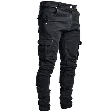 Erwazi Mens Jeans Skinny Stretch Denim Pants Distressed Ripped Slim Fit Jeans Trousers