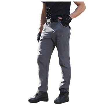 Pcksrro Cargo Pants for Men Multi Pockets Fleece Straight Leg Pants Outdoor Sports Pants Work Pants