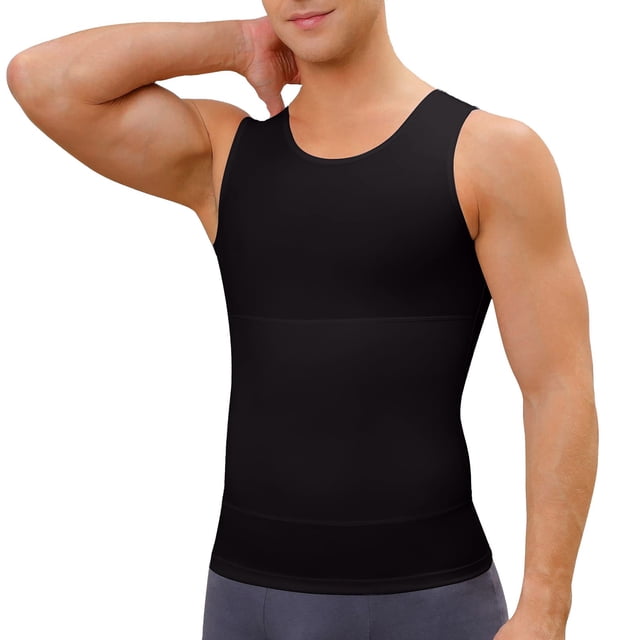 Taqqpue Men Compression Shirt Slimming Undershirt Body Shaper Vest, Gynecomastia Compression Tank Top, Shapewear Tummy Control