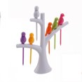 thumbnail image 2 of Tree and Bird Shaped Plastic Toothpick Fruit Fork (White), 2 of 8