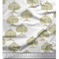 thumbnail image 1 of Soimoi Georgette Viscose Fabric Tree Block Print Fabric by The Yard 42 Inch Wide, 1 of 3