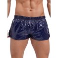 thumbnail image 1 of Xnihocha Men's Shiny Metallic Elastic Waistband Trunks Low Rise Boxer Shorts Underpants Navy Blue XS, 1 of 6