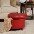 thumbnail image 5 of HomePop Large Leatherette Storage Ottoman, Red, 5 of 5