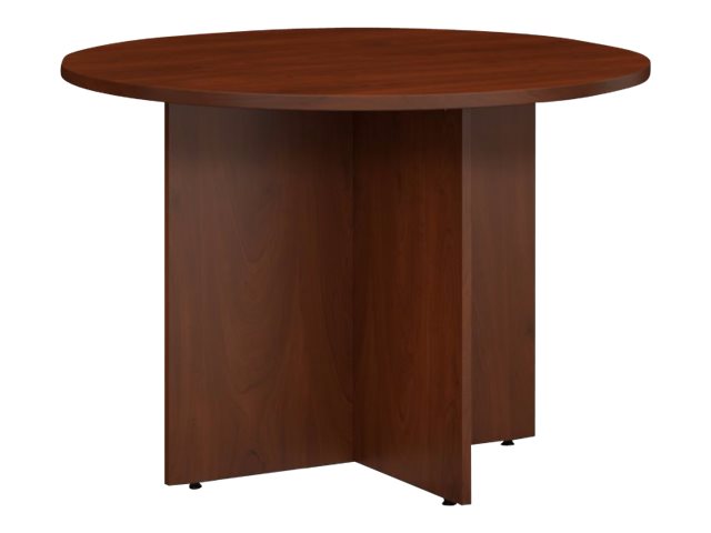 Table de Conférence Ronde 42W avec Base en Bois en Cerisier Hansen - Bois d'Ingénierie