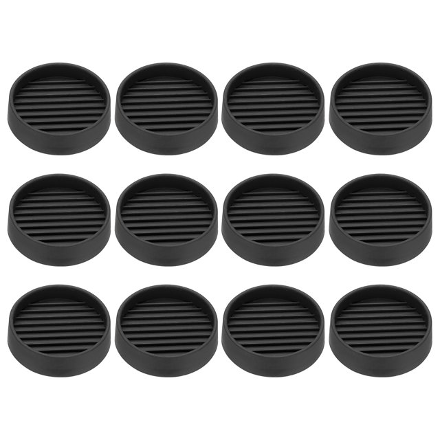 Sous-verres Antidérapants de 2 Pouces, 12 Pcs Coussinets Ronds en Caoutchouc pour Meubles, Gobelets à Roulettes, Pieds de Meubles, Protecteurs de Plancher, Butée de Lit pour Planchers de Bois Franc, Table, Sofa, Noir