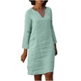 thumbnail image 1 of Pisexur Robe Chemise en Coton pour Femmes Été Décontractée à Manches Courtes Boutonnée Chemise de Plage de Couverture avec Poches, 1 of 9