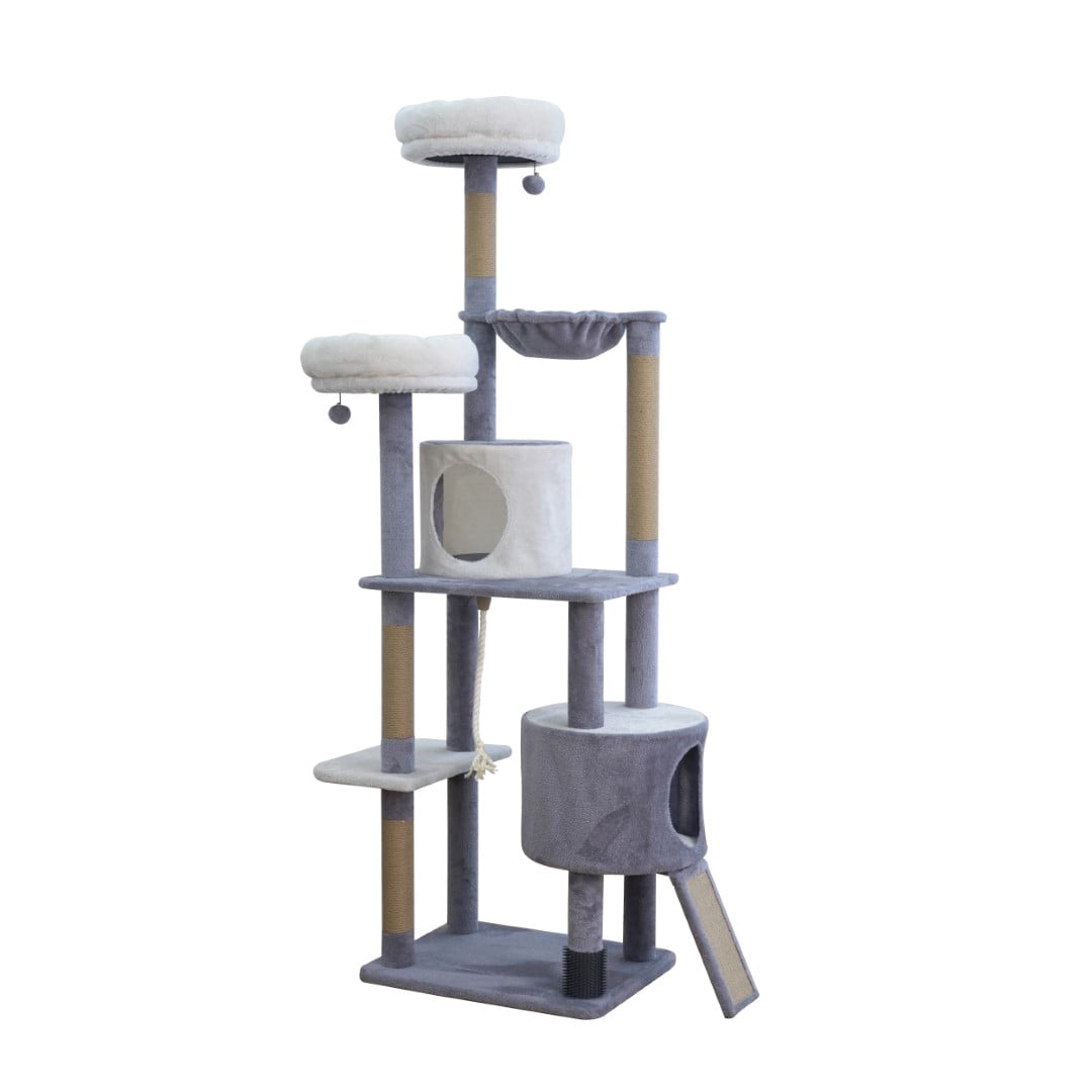 Home4Cat 74.2" 9-level Extra-Large Cat Tree – Multi-Activity Tower for Multi-Cat households, Beige