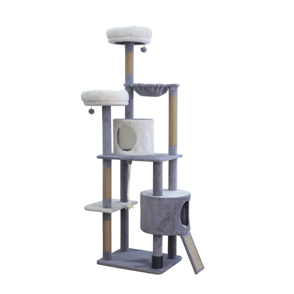 Home4Cat 74.2" 9-level Extra-Large Cat Tree – Multi-Activity Tower for Multi-Cat households, Beige
