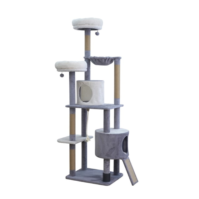 Home4Cat 74.2" 9-level Extra-Large Cat Tree – Multi-Activity Tower for Multi-Cat households, Beige