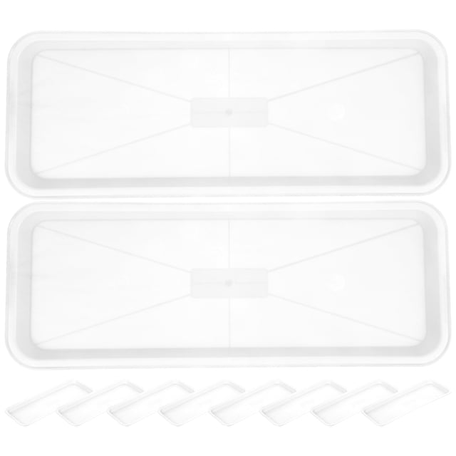 MOVTOTOP 10Pcs Rectangular Planter Tray Plastic Flower Pot Tray Plant Saucer Tray Plastic Reusable Bonsai Pot Saucer