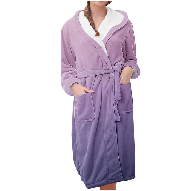 Birdeem Robes pour Femmes Peignoirs pour Femmes Vêtements d'Intérieur en Flanelle Peignoirs Longs Pyjamas et Pyjamas
