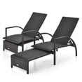 thumbnail image 1 of Gymax 2PCS Outdoor Chaise Lounge Rattan Recliner w/ Retractable Ottoman for Patio, 1 of 5
