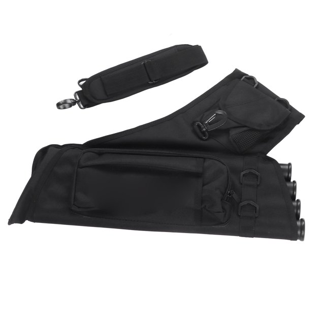 Arrows Storage Bag, Multi Pocket Design Convenient Portable Arrows Bag 20.2in Fine Sewing Quick Release Buckle With Shoulder Strap For Archery Sport Black