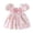 Pink, variant on Girls Dresses Baby Toddler Girls'summer Flower Print Casual Dress with Ruffled Hem Square Neck Sundress with Bow Baby Dress Pink 18 Months-24 Months