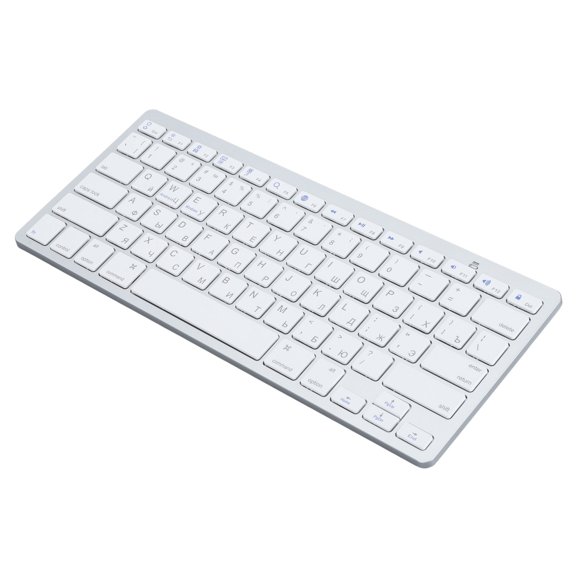 Slim BT Keyboard, Scissor Switch Keys 10m Range, No Drivers, Non Slip Pads, Adjustable Feet for IOS, , for Windows, for OS X, BT Devices