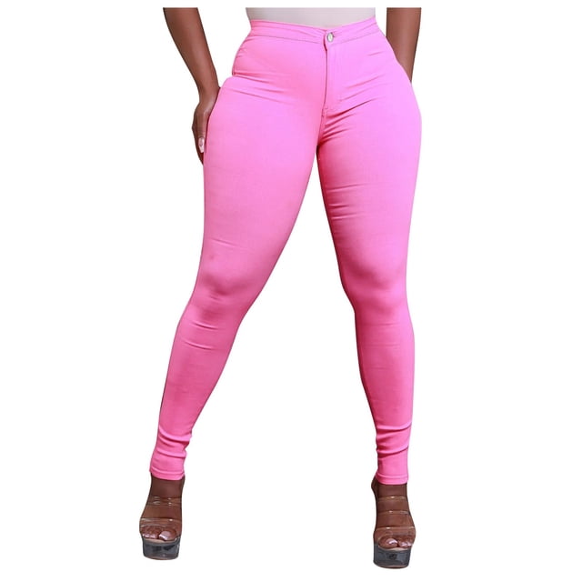 Wyzesi Jeans Blancs pour Femmes Mode Taille Haute Femmes Petite Grande Taille Extensible Jeans Colorés Pantalons