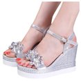 thumbnail image 1 of RKSTN Sandals for Women Open Toe Casual Shoes Rhinestone Comfortable Platform Wedge Sandals Shoes Soft Comfortable Sandals, 1 of 3