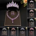 thumbnail image 3 of LYMAYTER Bride Jewelry Set 3Pcs/Set Wedding Crown and Earrings - Faux Crystal, Exaggerated, 3 of 7