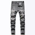 thumbnail image 2 of WEIYLL Boys Pants Skinny Fit Ripped Distressed Fashion Denim Jeans Grey Fall Clothes size 5-6 Years, 2 of 9