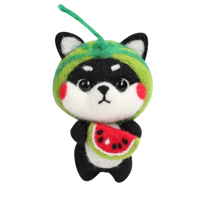 EQWLJWE Plush Toys Cute Litter Dog Pattern Handmade DIY Poke Wool Felts Material Production Package