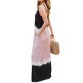 thumbnail image 3 of Robe Maxi Sans Manches à Dégradé de Couleurs pour Femmes avec Col en V et Bretelles, 3 of 7