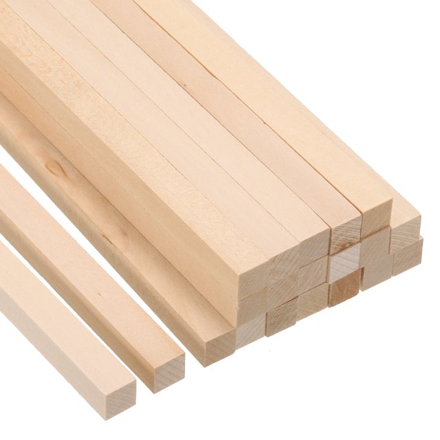 Unique Bargains 3/8 Inch Dowel Rods Wood Sticks 6 Inch Long Square Wooden Dowels 20 Pcs