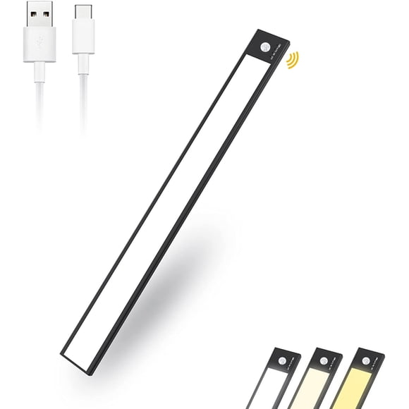 Led Closet Light With Motion Sensor, 12 Inch Dimmable Rechargeable Led Under Kitchen Cabinet Light, Magnetic Under Counter Wireless Lighting For Office Cupboard, Stairs, Garage