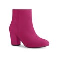thumbnail image 1 of Unique Bargains Women's Side Zipper Block Heel Ankle Boots, 1 of 7