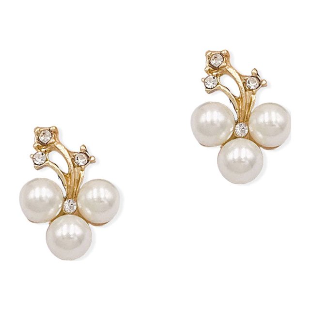 2 Pieces Hairpin Headdress Flat Back Non-perforated Design Shiny Rhinestones Beautiful Pearl Flower Buckle for Dancing Party Type 8