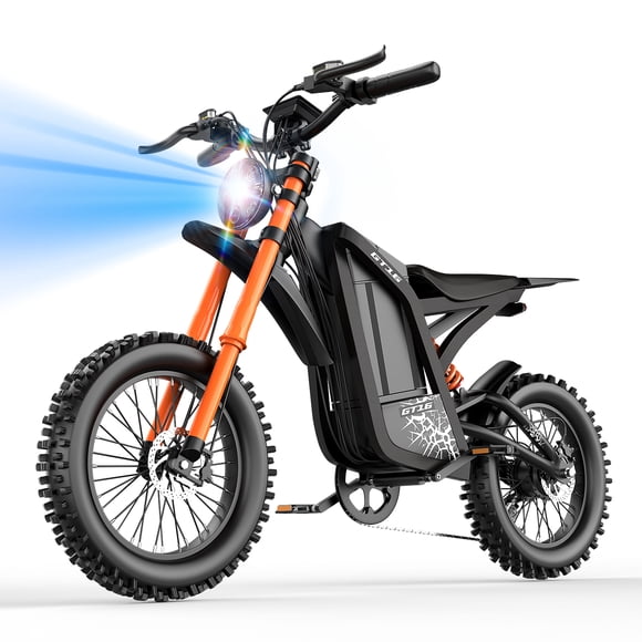 GT16 Electric Dirt Bike for Adults,3000W Peak Electric Motorcycle 40MPH 48V 30Ah Battery,100Miles Electric Bike,16"Tire Ebike,Dual Hydraulic Brakes E Mountain Bike,7 Spee,Full Suspension,UL2849
