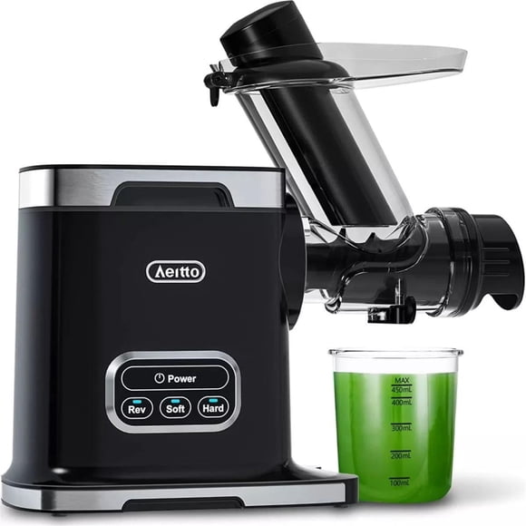 Aeitto - Extracteur de Jus / Extracteur de Jus à Mastication à Froid. 2 Modes de Vitesse, Noir