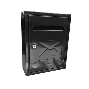 Boîte aux Lettres Murale Verrouillable Boîte aux Lettres Extérieure avec Fente pour Enveloppe Grande Capacité Noir