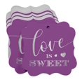 thumbnail image 3 of Inkdotpot Real Silver Foil Love Is Sweet Wedding Tags Favor Bracket Shape Hang Pack Of 50 Paper Tags, 3 of 6