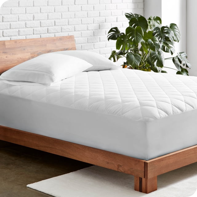 Bare Home Protège-Matelas Matelassé - Surmatelas Rafraîchissant - Housse Ajustée à Poche Profonde - Lit Simple, Blanc