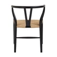 thumbnail image 2 of Heavenly Collection | Wishbone Wood Dining Chair Set of 2 for Kitchen or Dining Room - Noir, 2 of 9