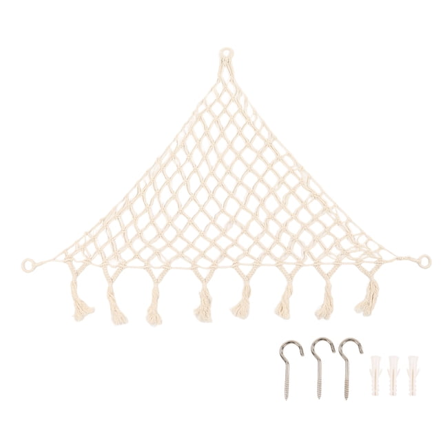 Plushie Net, Bohemian Style Easy Storage Stuffed Animal Hammock For Storage Type 2 40.9x40.9x55.1in