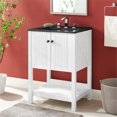 thumbnail image 3 of Modway Steam 24" Modern Wood/Ceramic Bathroom Vanity in White/Black, 3 of 10