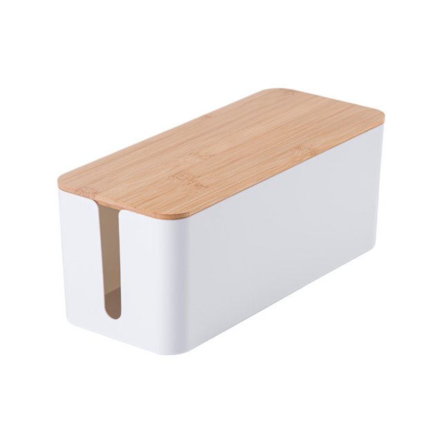 Decodeary Desk Box Organizer Cable Desk Storage Tough Clutters Box For Tough Cables White S