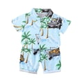 thumbnail image 1 of MIASHUI Toddler Boys Short Sets Tropical Print Button Down Shirt Outfits Boy Clothes,Blue,3-4 Years, 1 of 9