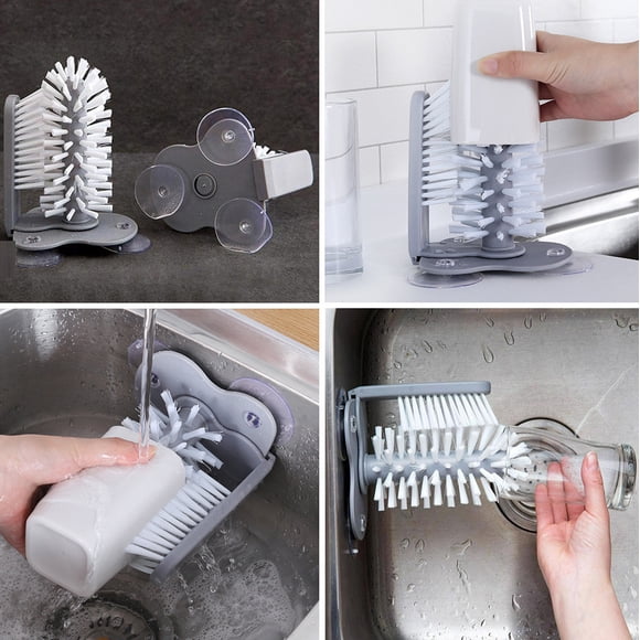 Cleaning Brush Cleaning Cup for Kitchen and Glass Bottles | Rotating Suction Wash Cup Brush for Cup Glass Cup Kitchen Dining Bar