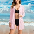 thumbnail image 2 of BiZtdJrK Womens Swim Cover Up Sun Protection Hoodie Lightweight Long Sleeve Zip up Sun Protective Suits Going Out Tops with Pockets Pink M Fall Savings, 2 of 10
